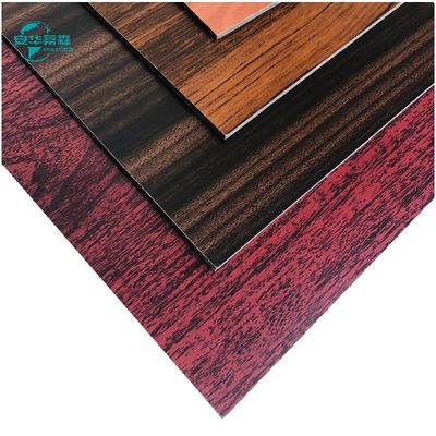 2440mm Wood Grain Aluminium Composite Panel Bên ngoài Bàn phủ tường 2mm 3mm